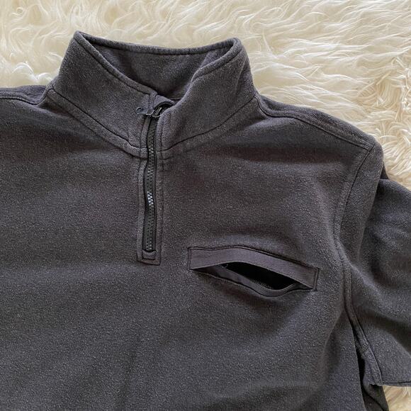 Prana Hemp Blend Men's 1/4 Zip Sweater in Charcoal, size L - Picture 6 of 11